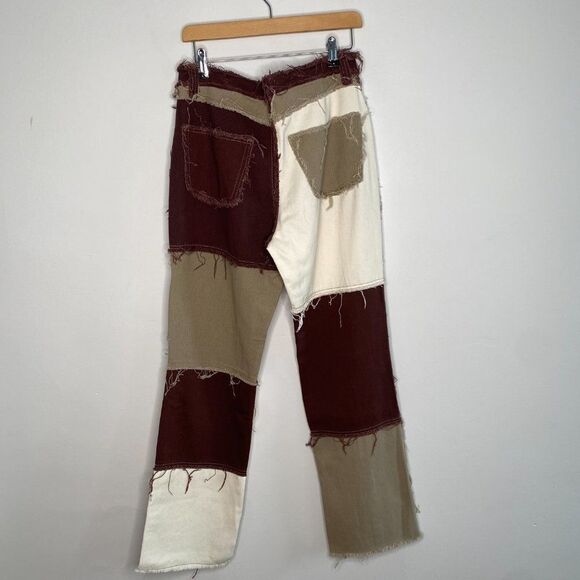 JADED LONDON Brown Patchwork Distressed Jeans | Size: 30 - Picture 8 of 8